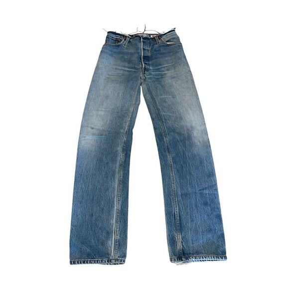 Levi's Denim - Levi's Re/Done Jeans Womens 24 Button Fly Blue Denim Pants Made USA Distressed